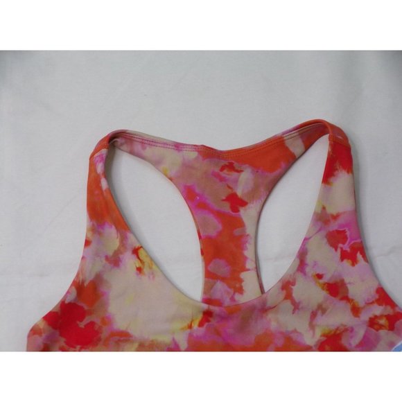 Zella Studio Lite Longline Sports Bra Orange Print Small NEW $39 - Picture 8 of 9